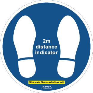 2m distance indicator (floor sign)