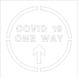 COVID-19 One way Stencil c/w arrow ahead