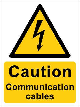 Caution Communication cables