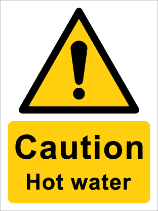 Caution Hot water