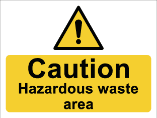 Caution hazardous waste area sign-TSC2150W