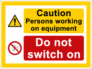 Caution persons working on equipment, do not turn onTSC2137W