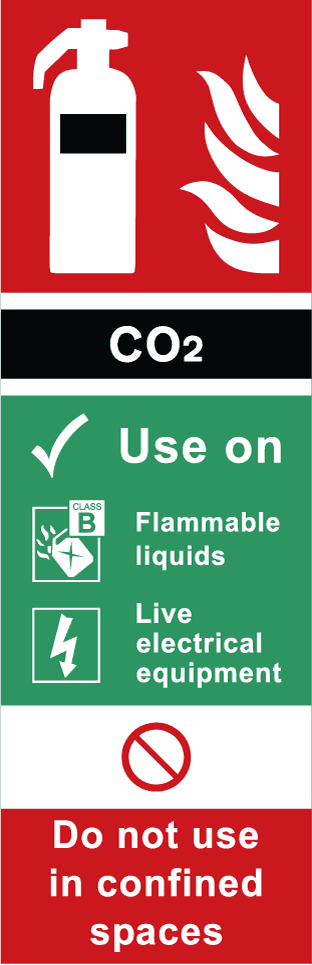 Co2 fire extinguisher label