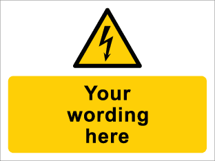 Custom Wording Electrical Warning Sign