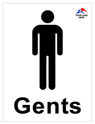 Custom logo: Gents (150mm x 200mm plastic c/w eyelets)