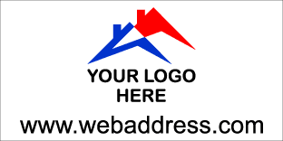 Custom logo & website (1200mm x 600mm PVC banner c/w eyelets)