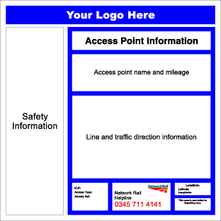 Custom rail access point sign-TSC4005CL