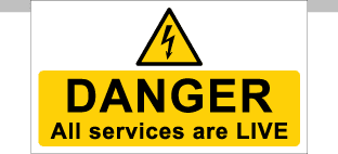 Danger All services are live (small) PVC banner-TSC4038W