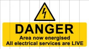 Danger Area now energised… Mesh banner-TSC4035W