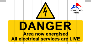Danger Area now energised… Mesh banner cw logo-TSC4035SL