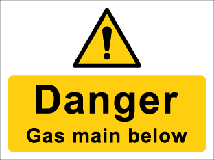 Danger Gas main below