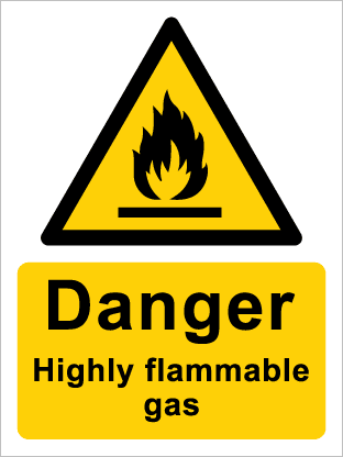 Danger Highly flammable gas