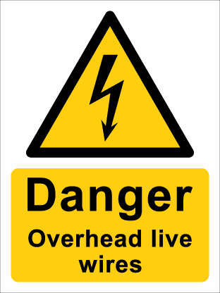 Danger Overhead live wires