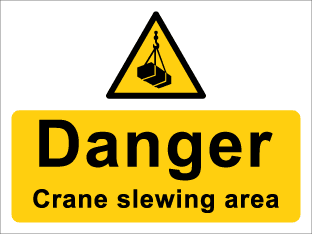Danger crane slewing area