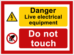 Danger live electrical equipment, Do not touch-TSC2134W