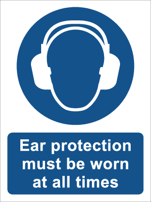 Ear protection must be worn at all times