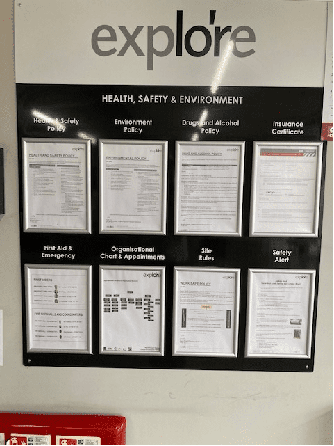 Explore Health and safety Notice Board - TSC Signs