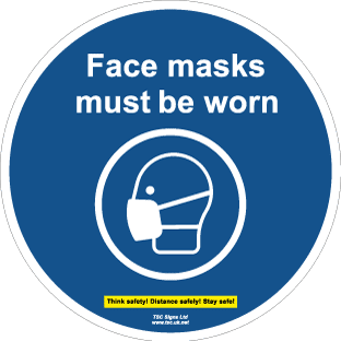 Face masks must be worn (floor sign)