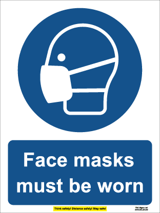 Face masks must be worn (with safety message)