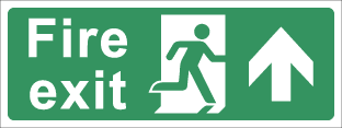 Fire exit c/w arrow ahead