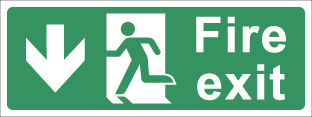 Fire exit c/w arrow down