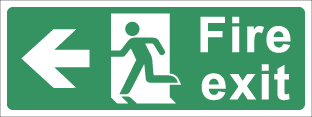 Fire exit c/w arrow left