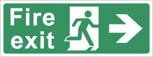 Fire exit c/w arrow right