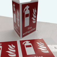 3D Fire extinguisher sign