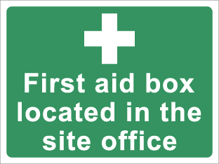 First aid box located in the site office