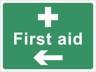 First aid c/w arrow left