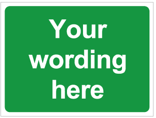 Green and White Custom Worded Reflective Sign