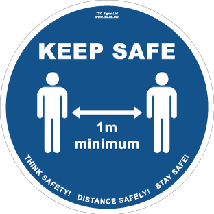 Keep Safe 1m minimum (floor sign)