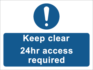 Keep clear 24 hr access required