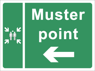 Muster point c/w arrow left