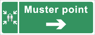 Muster point c/w arrow right