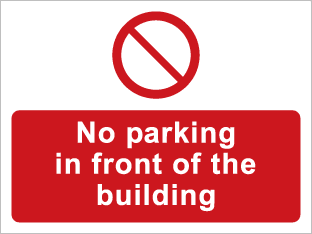 No parking in front of the building
