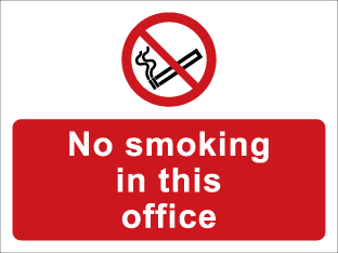 No smoking in this office