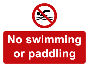 No swimming or paddling