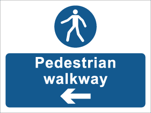 Pedestrian Walkway c/w arrow left