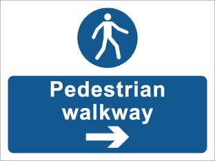 Pedestrian Walkway c/w arrow right