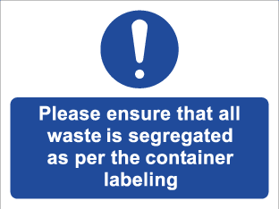 Please ensure all waste is segregated sign-TSC2151M