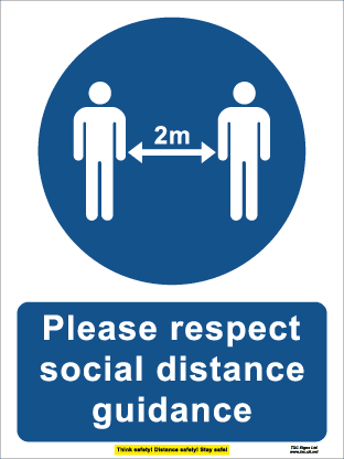 Please respect social distance guidance (2m) (300mm x 400mm plastic)