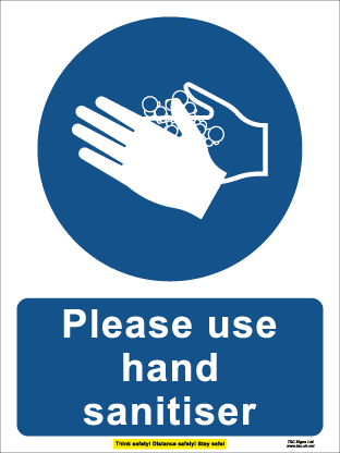 Please use hand sanitiser (150mm x 200mm Self Adhesive)