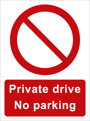 Private drive no parking (portrait)