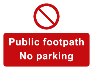 Public footpath No parking