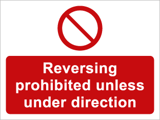 Reversing prohibited unless under direction