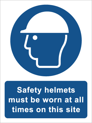 Safety helmets must be worn at all times on this site