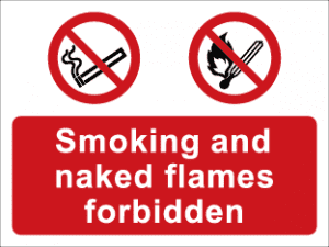 Smoking And Naked Flames Forbidden Sign Prohibition Signs