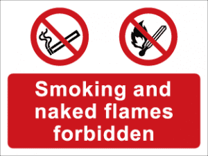 Smoking And Naked Flames Forbidden Prohibition Signs Tsc Sign