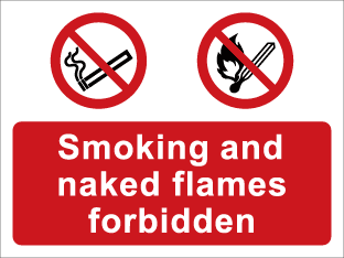 Smoking and naked flames forbidden
